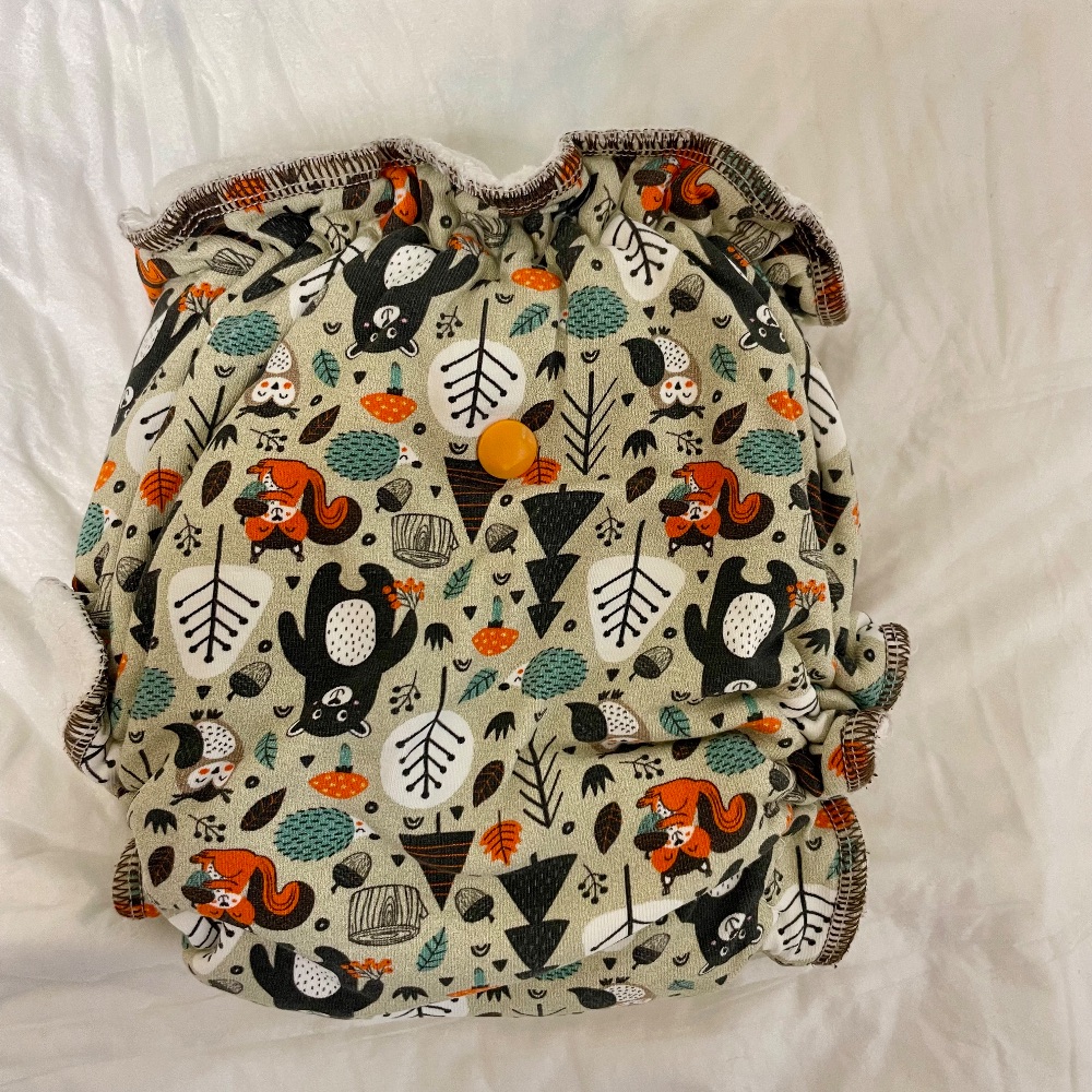 PETIT LULU Good Night - Maxi Nachtwindel Fluffy Organic mit Waldmotiv Größe XL