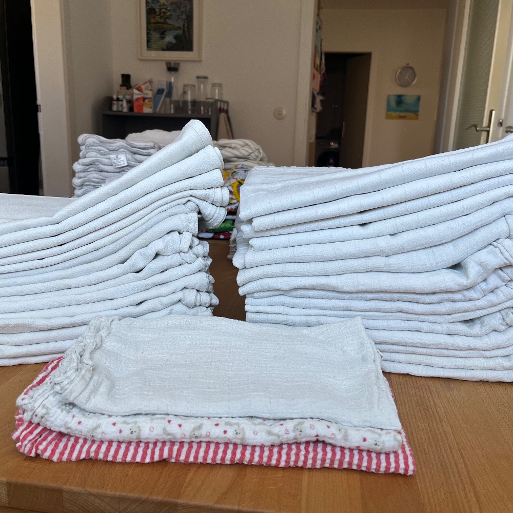 Stoffwindeleinlagen und Mulltücher XKKO, Blümchen, BabaBoo