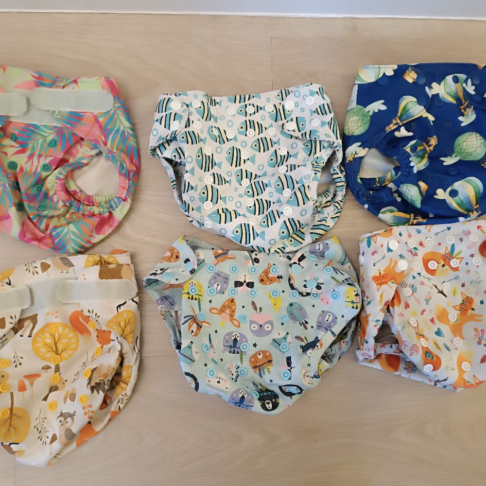 Blümchen Onesize Klett und Druckknöpfe