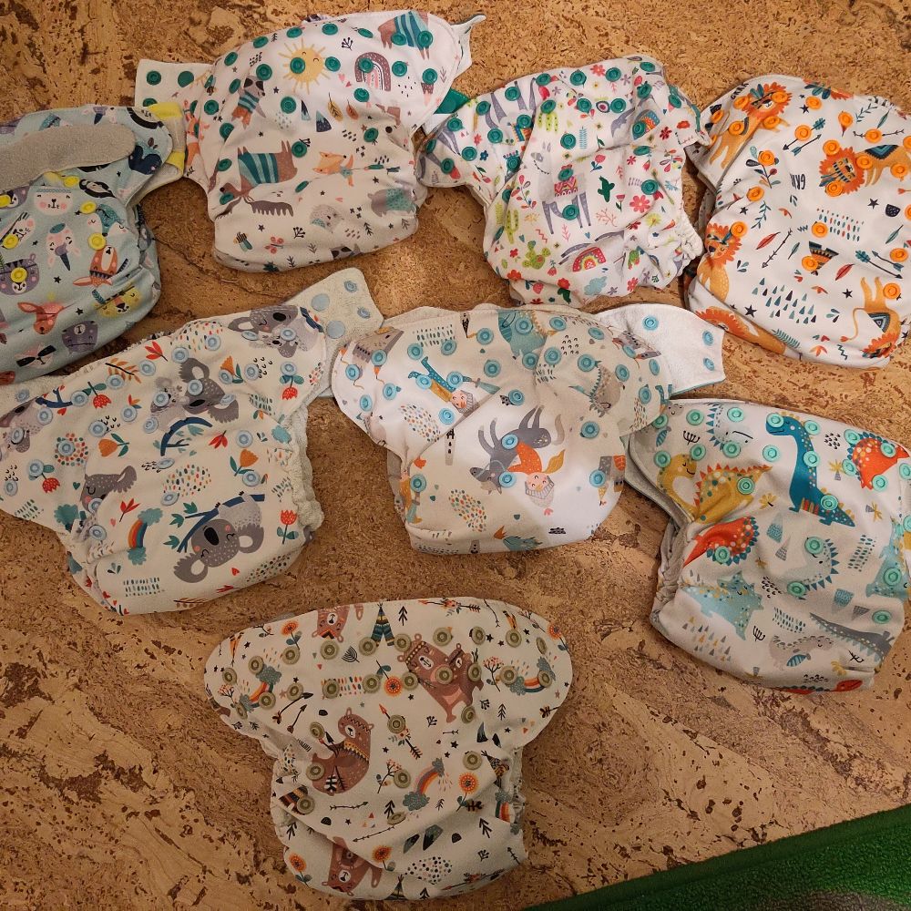 8 Blümchen-Windeln One Size