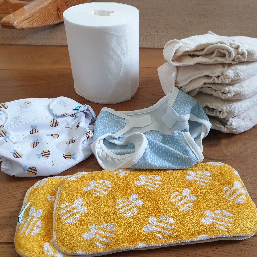 Stoffwindelpaket für Neugeborene von Vimse und Tots Bots - wie neu