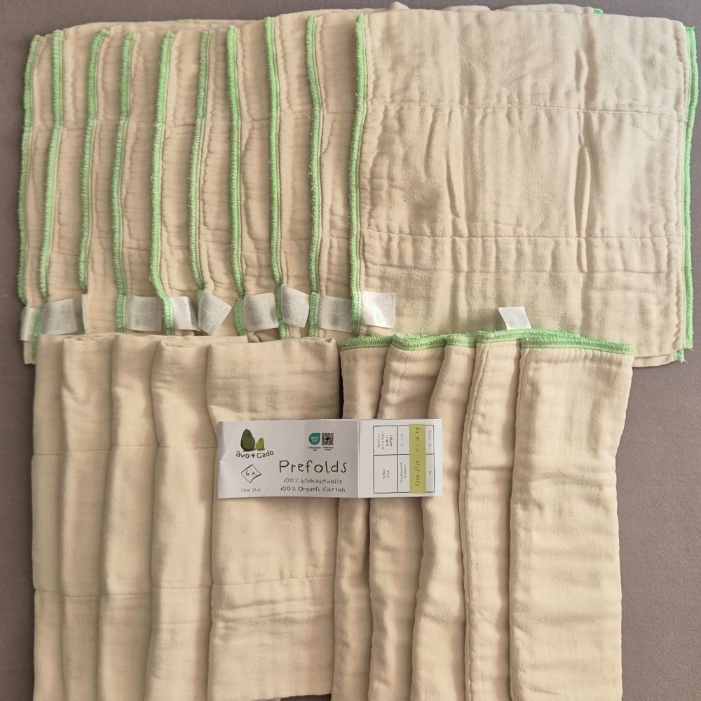 20 Prefolds AvoCado OneSize UNBENUTZT