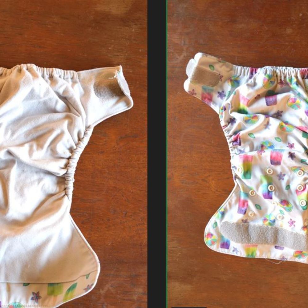Pocketwindel von Blümchen mit Klettverschluss Pocketwindel von Blümchen mit Klettverschluss