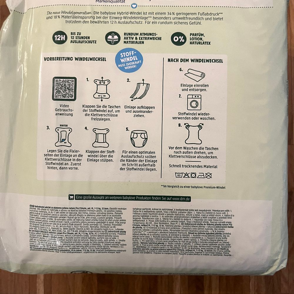 Einwegsaugeinlage von Babylove Nature Größe M 2 Packungen