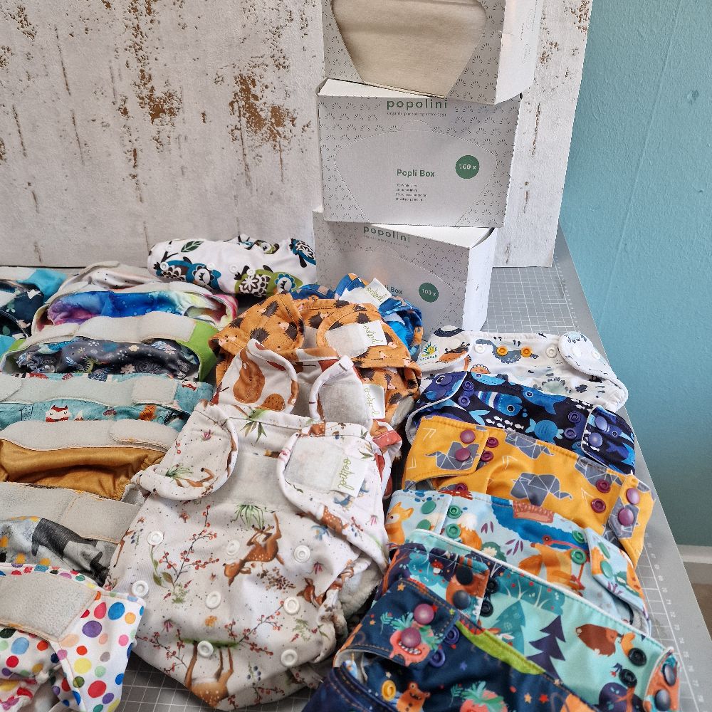 Großes Stoffwindelpaket Toddlersize 8 bis 18kg ca. Großes Stoffwindelpaket Toddlersize 8 bis 18kg ca.