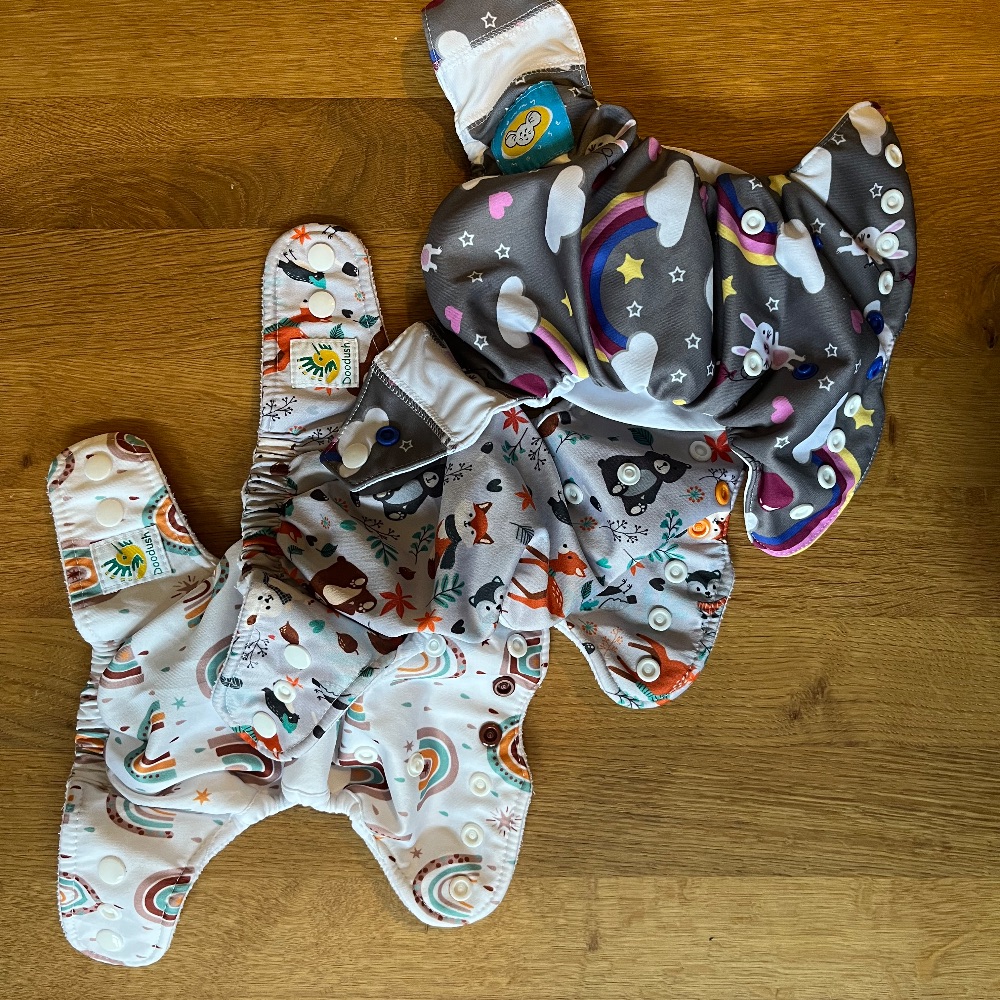 2x Doodush Überhosen und 1x AIO Mommy Mouse newborn