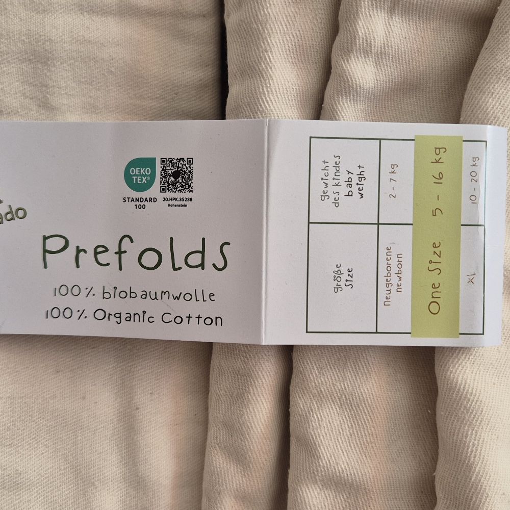 20 Prefolds AvoCado OneSize UNBENUTZT