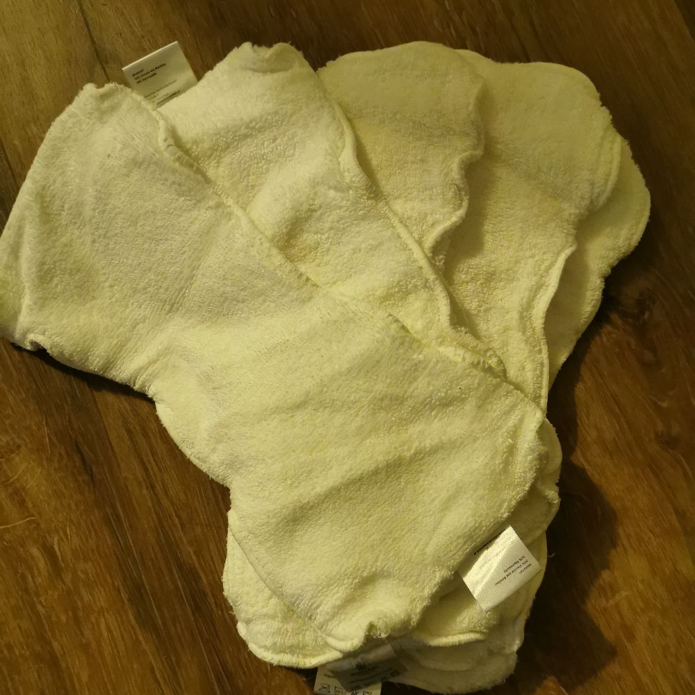 5x Saugeinlagen für die Nacht Blümchen Frottee