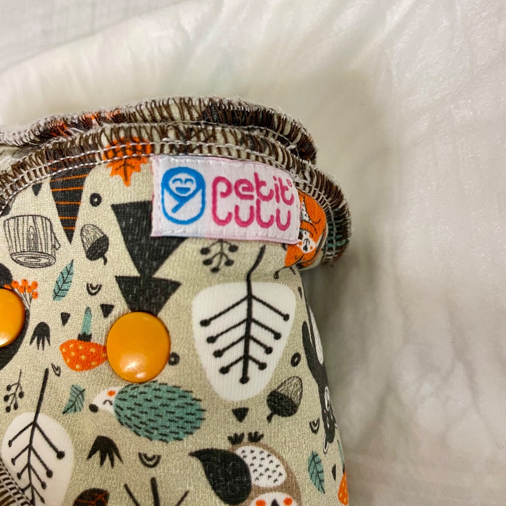 PETIT LULU Good Night - Maxi Nachtwindel Fluffy Organic mit Waldmotiv Größe XL