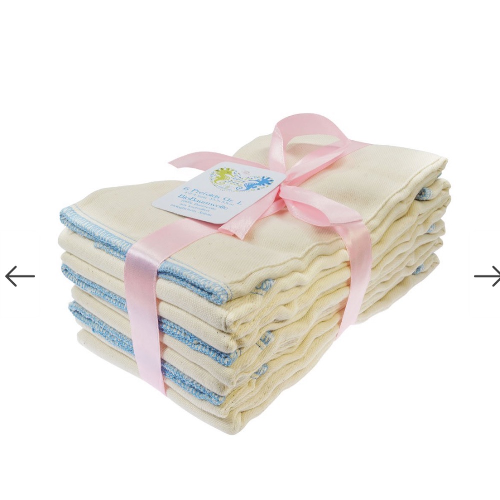 Unbenutzte Blümchen Prefolds Gr. L, 6 Stück