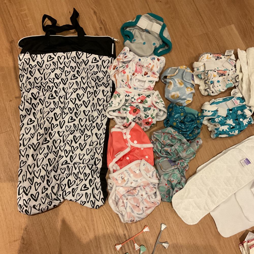 Sehr gut erhaltenes Stoffwindelset