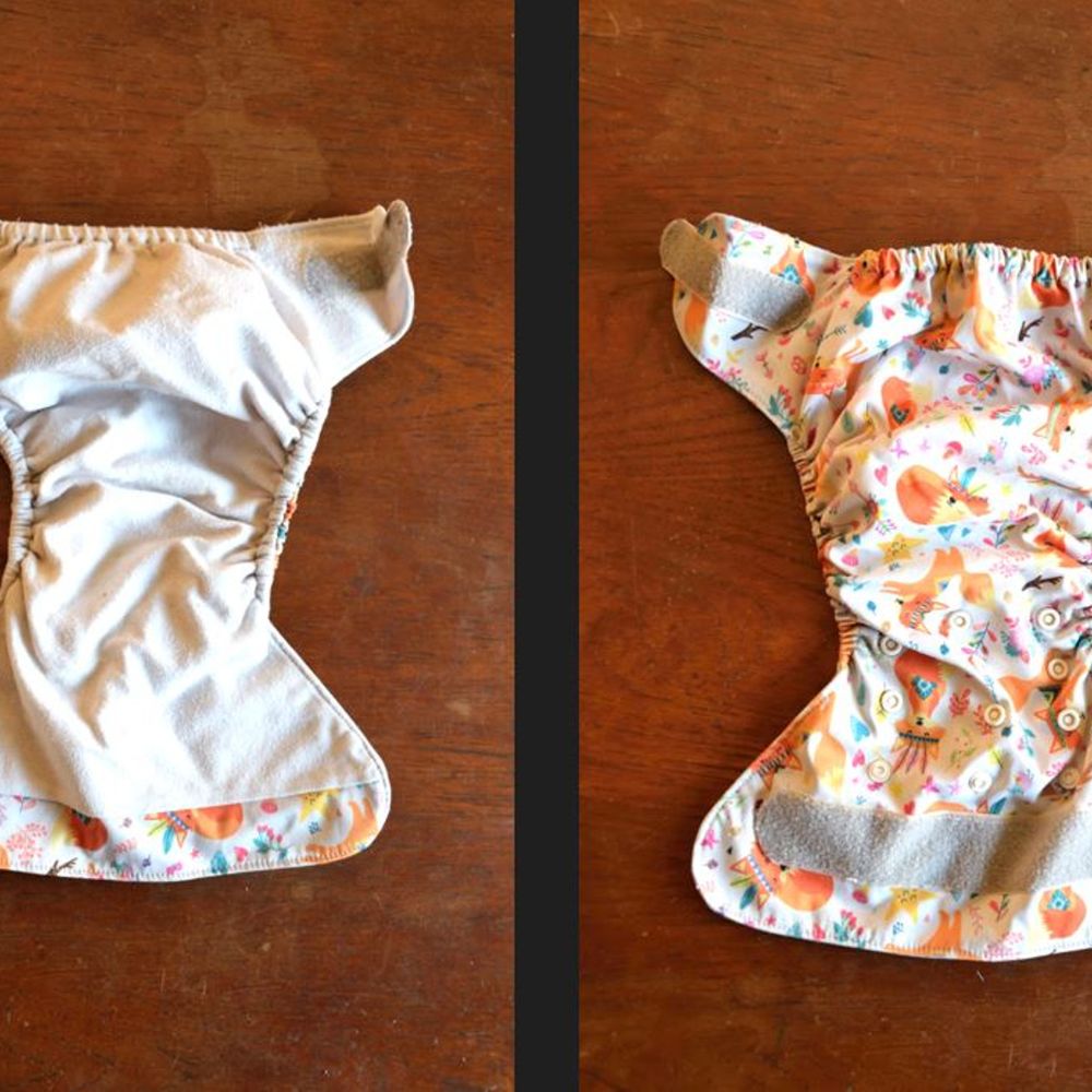 Pocketwindel von Blümchen mit Klettverschluss Pocketwindel von Blümchen mit Klettverschluss