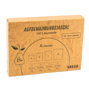 Skojig Brot- und Gemüsetaschen Baumwolle 4 Stück Skojig Brot- und Gemüsetaschen Baumwolle 4 Stück