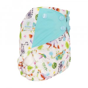Blümchen Überhose One Size mit Druckknöpfen Blümchen Überhose One Size mit Druckknöpfen
