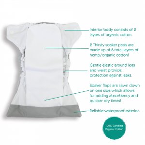 Thirsties Natural All-in-One Newborn mit Druckknöpfen Thirsties Natural All-in-One Newborn mit Druckknöpfen