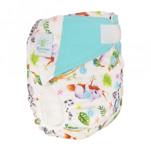 Blümchen All-in-One Windel One Size Bambus mit Klettverschluss Blümchen All-in-One Windel One Size Bambus mit Klettverschluss